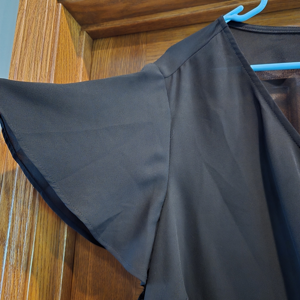 Torrid Black V-Neck Blouse - Picture 8 of 16